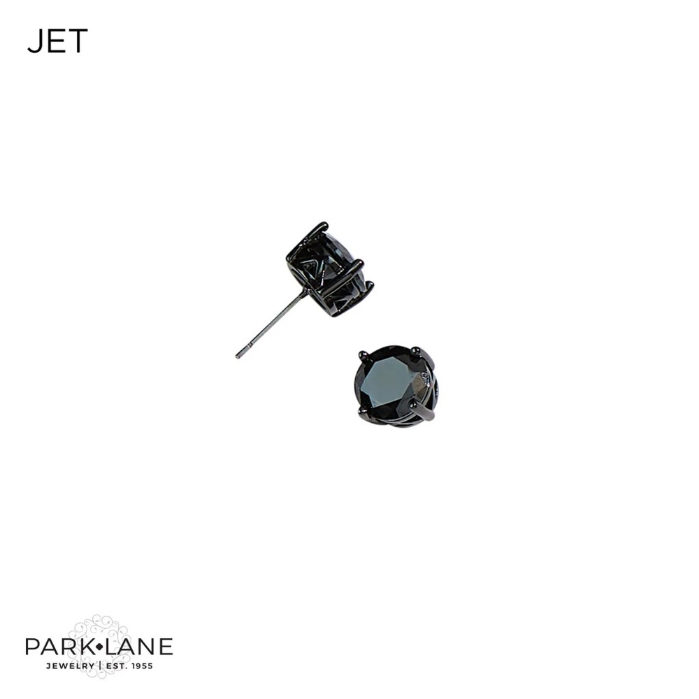 Park Lane “Impression” Earrings – Jet Black Crystal Studs | NWT